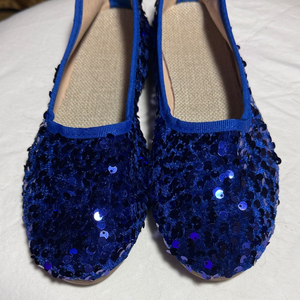 Sparkling Blue Sequin Flats - Picture 5 of 5